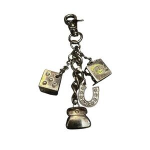 Vintage Kathy Van Zeeland Keychain Purse Dice Clip Good Luck Charm Keyring 6 in